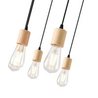 Chandelier wood-metal 10 lamps 10xε27 Max15w 1000x1000x510mm black Arte Illumina Edison