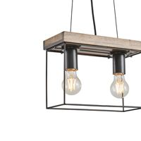Chandelier wood-metal 2 lamps 2xε27 Max15w 300x125x1230mm black-brown Arte Illumina Multipla