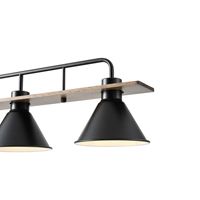Chandelier wood-metal 4 lamps 4xe27 Max15w 1030x180x865mm black Arte Illumina Cono