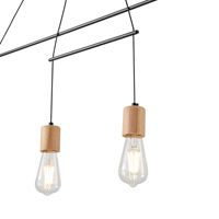 Chandelier wood-metal 4 lamps 4xε27 Max15w930x120x1180mm black Arte Illumina Edison
