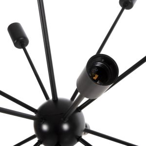Chandelier for 12 bulbs black metal modern style D85x115hcm Hm4173