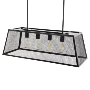 Chandelier for 4 bulbs black metal 78x30.5x26hcm Hm4179