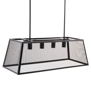 Chandelier for 4 bulbs black metal 78x30.5x26hcm Hm4179
