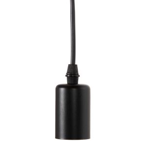 Chandelier for 6 bulbs black metal and cable D100x180hcm
