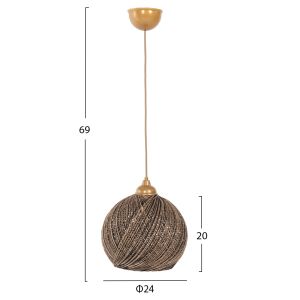 Indoor chandelier, gold-black braided rope, D24x69cm Fb97645,01