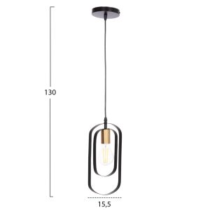Ceiling chandelier Biut Hm7537.11 black metal-gold foil 15.5x4x130cm.