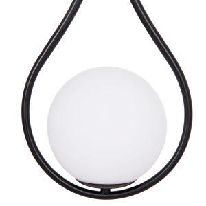 Droplet ceiling chandelier Hm7503.11 metal in black and milky white cup-shaped 23.5x12x147cm.