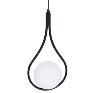 Droplet ceiling chandelier Hm7503.11 metal in black and milky white cup-shaped 23.5x12x147cm.