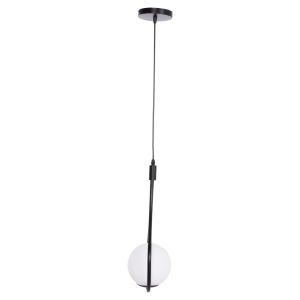 Droplet ceiling chandelier Hm7503.11 metal in black and milky white cup-shaped 23.5x12x147cm.