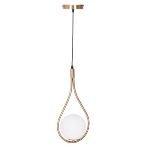 Droplet ceiling chandelier Hm7503.12 metal in golden-milky white cup-shaped 23.5x12x147cm.