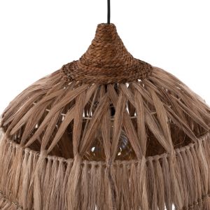 Chandelier bell natural abaca with fringes D50x50-80hcm
