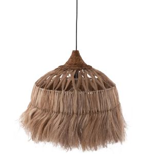 Chandelier bell natural abaca with fringes D50x50-80hcm