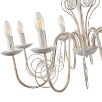 Chandelier metal - transparent glass 8 lamps 8xe27 Max15w 390x750mm Arte Illumina Duke
