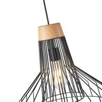 Chandelier metal 1xe27 Max15w 360x360x1380mm black Arte Illumina tassel