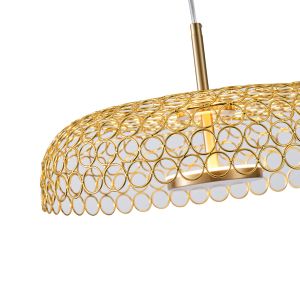 Chandelier metal Led 10w 1080lm 3000k Φ350x1390mm golden, perforated