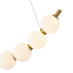 Chandelier metal Led 19w 1170lm 3000k 800x1420mm brass - milky white Arte Illumina Trea