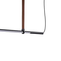Chandelier metal, leather, Led 25w 1750lm 3000k 1400x60x1200mm black, Arte Illumina Linea