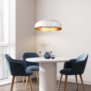 Chandelier metal-acrylic round Led 20w 1482lm 3000k Ø400mm white-gold Arte Illumina Stigma