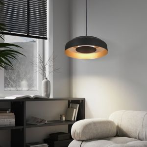 Chandelier metal-acrylic round Led 20w 1482lm 3000k Ø400mm black-gold Arte Illumina Stigma