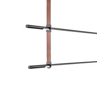 Chandelier metal-leather Led 2x22w 3150lm 3000k 1400x60x1200mm black Arte Illumina Linea