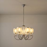 Chandelier metal-fabric 6 lamps 6xe27 Max15w 450x630mm Arte Illumina Noble