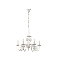 Chandelier metal-glass 6 lamps 6xe14 Max8w Φ650x1120mm white gold Arte Illumina Duke