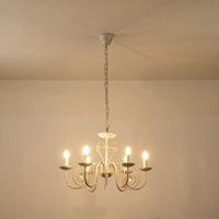 Chandelier metal-glass 6 lamps 6xe14 Max8w Φ650x1120mm white gold Arte Illumina Duke