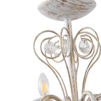 Chandelier metal-glass 6 lamps 6xe14 Max8w Φ650x1120mm white gold Arte Illumina Duke