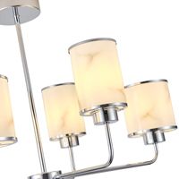 Chandelier metal-glass 6 lamps 6χe27 Max15w Φ680mm chrome Arte Illumina Marbeline