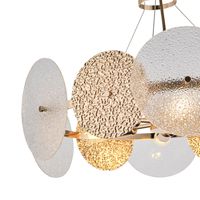Chandelier metal-glass 6xe14 Max8w Φ560mm golden Arte Illumina Glow