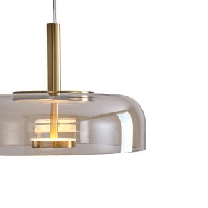 Chandelier metal-glass 8w 960lm 3000k 300x1390x90mm Cognac Arte Illumina Lobby