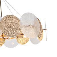 Chandelier metal-glass 8xe14 Max 8w Φ700mm gold Arte Illumina Glow