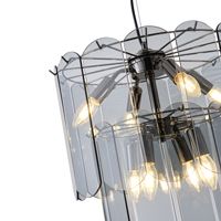Chandelier metal-glass 8χε14 max 8w Φ420mm black Arte Illumina Mira
