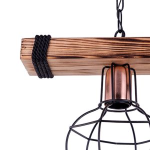 Chandelier metal/wood E27 color black/walnut 28.5x15x50cm