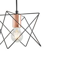 Chandelier metal 1xe27 Max15w 175x175x1240mm black Arte Illumina Brawck