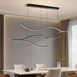 Aluminum chandelier 30w 2260lm 3000k 30x1200x1450mm black Arte Illumina Waves