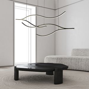 Aluminum chandelier 30w 2260lm 3000k 30x1200x1450mm black Arte Illumina Waves