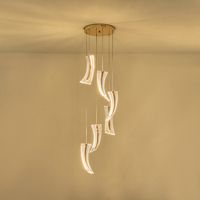 Chandelier made of aluminum Led 60w 5400lm 3000k 1830x350mm French gold Arte Illumina Como