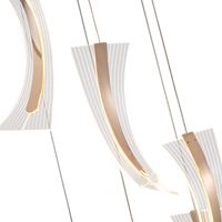 Chandelier made of aluminum Led 60w 5400lm 3000k 1830x350mm French gold Arte Illumina Como