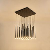 Chandelier made of aluminum Led 65w 4550lm 3000k 800x1500m black Arte Illumina Cascade