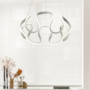 Aluminum Led chandelier, 60w, 3200lm, 3cct (3000-4000-6000k), 100-277v, Φ520x1200mm, white, Arte Illumina Orbit