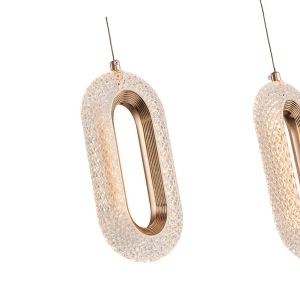 Aluminum chandelier with 3 Led lamps, 26w, 2254lm, 3000k, 570x1290mm, rose gold, Arte Illumina Kriko