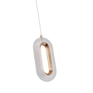 Aluminum chandelier, regular, 9w, 780lm, 3000k, 120x1300mm, rose gold, Arte Illumina Kriko