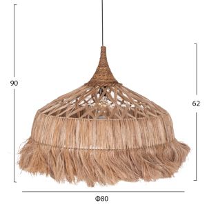 Chandelier made of abaca fibers Fibers in natural color D80x62-90hcmhm7780