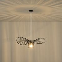Metal chandelier 1xε27 Max15w 600x600x1270mm black cover Arte Illumina