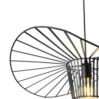 Metal chandelier 1xε27 Max15w 600x600x1270mm black cover Arte Illumina