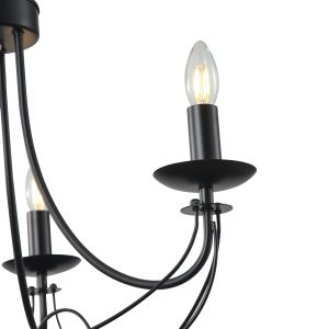 Metal chandelier, 3 lamps, 3xe27, max. 15w, 470x600 mm, black, with clear glass, Arte Illumina Vault