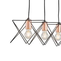 Metal chandelier, 3 lamps, 3xe27, max. 15w, 517x175x1240 mm, black, Arte Illumina Brawck