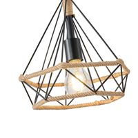 Metal chandelier, rope ε27 Max15w 250x250x1320, black-khaki, Arte Illumina Flare