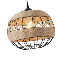 Metal rope chandelier ε27 Max15w 300x300x1370mm black-khaki Arte Illumina Helios